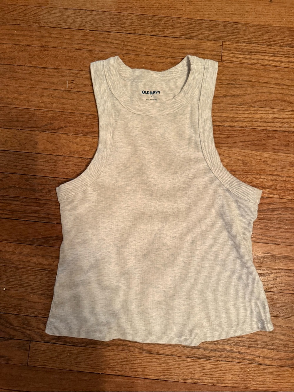 Old Navy Light Heather Gray Ribbed Cropped Tank for Women - Size Small